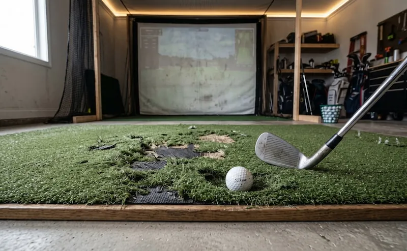 Golf simulator hitting mat lifespan and replacement strip costs