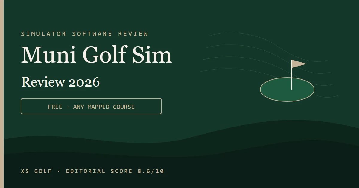 Muni Golf Sim Review 2026: Free Golf Simulator Software That Generates Any Course Using Real Maps 1 Muni Golf Sim free golf simulator software review 2026 header graphic